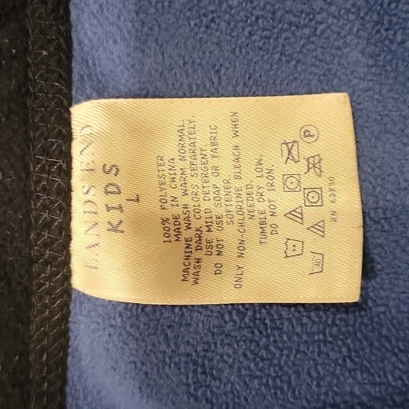 Lands' End 2 piece Fleece Footed Striped Pajamas - Picture 4 of 7